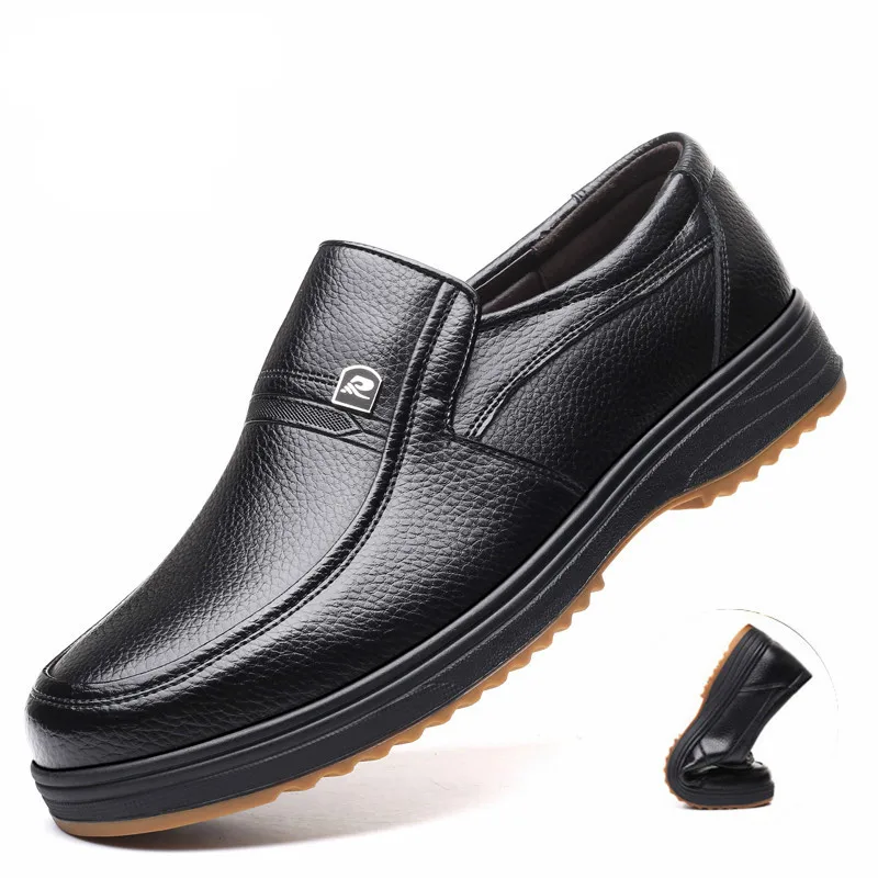 

Новинка 2020, мужские туфли из натуральной кожи, Нескользящие черные модельные туфли из говяжьей кожи, водонепроницаемая мужская обувь, офисн...