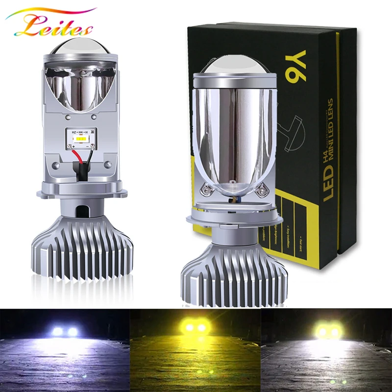 2x Новый H4 светодиодный лампы с Мини объектив проектора Conversion Kit 10000LM автомобилей