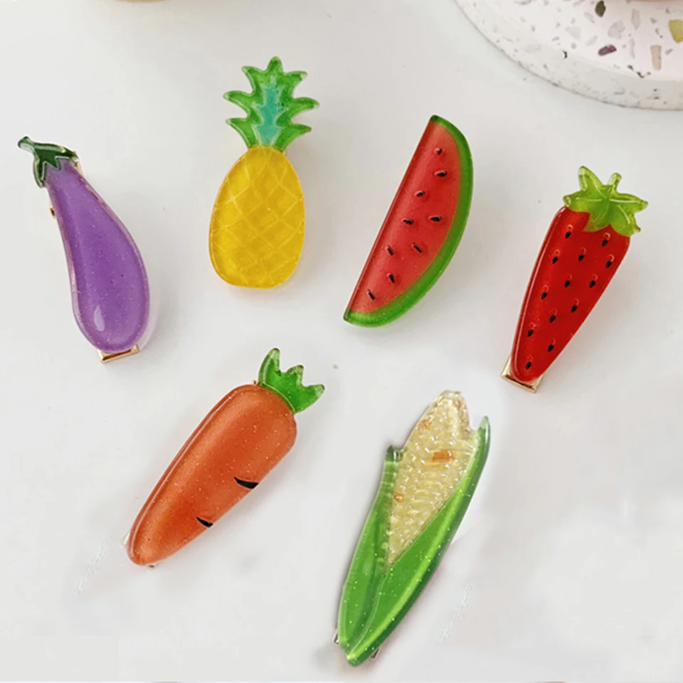 Новинка заколка для волос фруктов и овощей головной убор женский милый простой