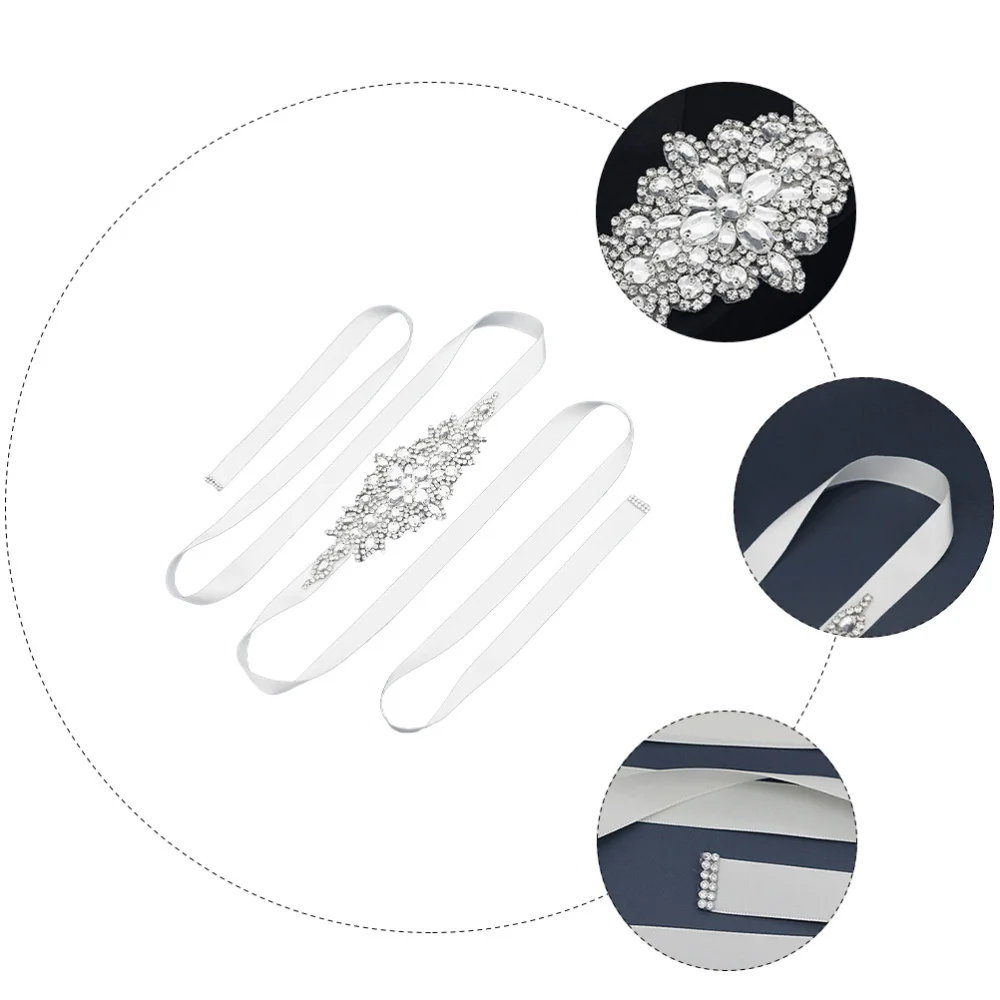 

1pc Bridal Waist Belt Decorative Rhinestone Decor Wedding Elegant Girdle