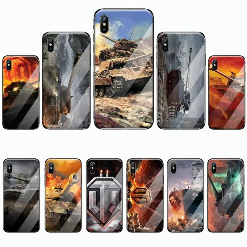 

world of tanks hot game Phone Case Tempered glass For iphone 6 7 8 plus X XS XR 11 12 13 PRO MAX mini