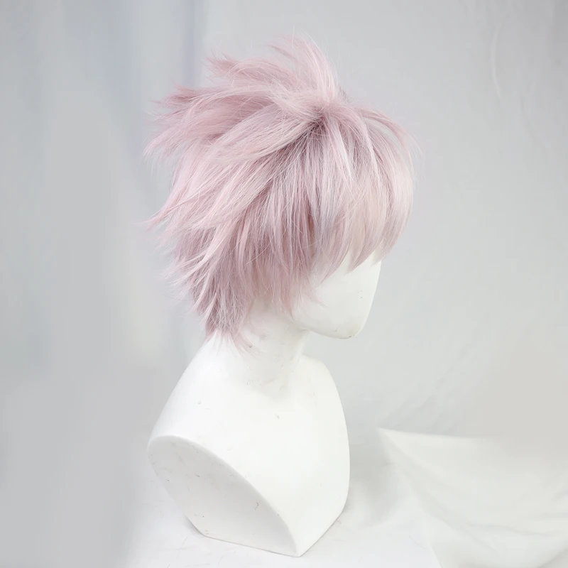 Парик для косплея Tademaru Shiki Kemono Jihen светильник-розовый Короткие термостойкие