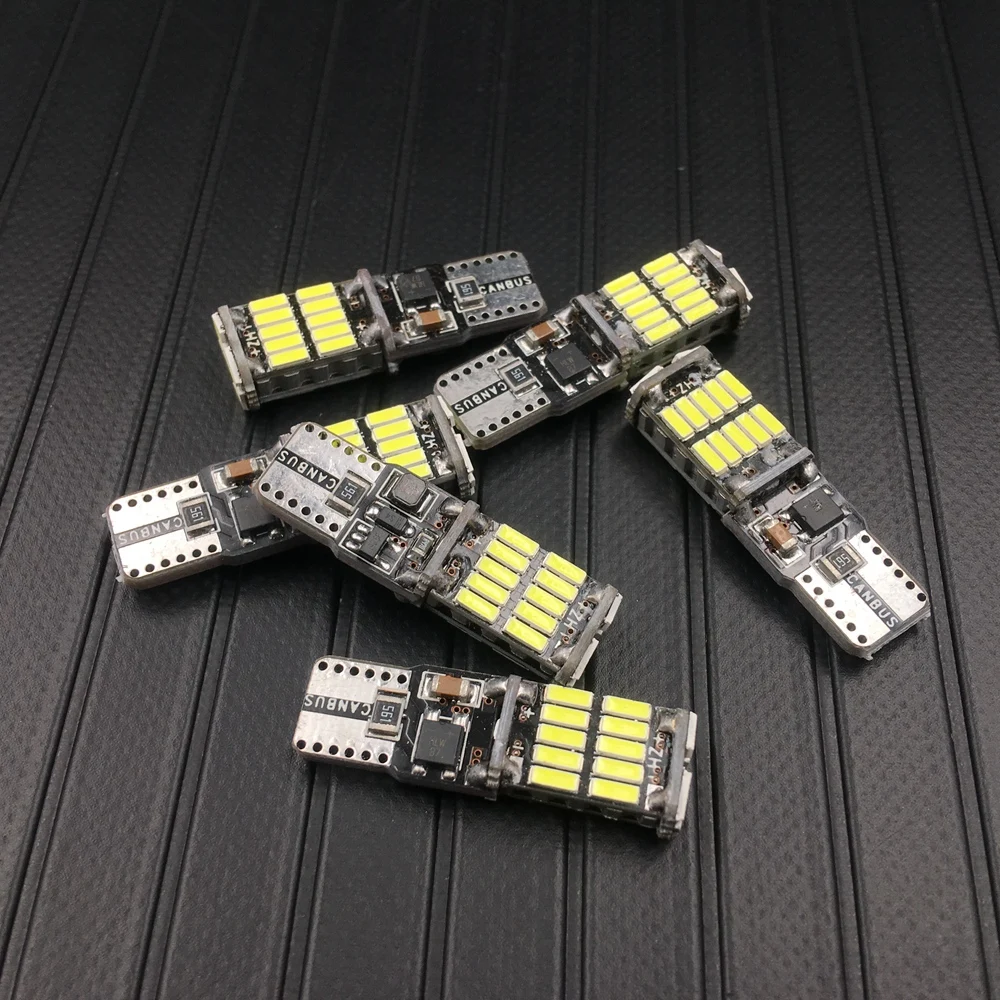 Светодиодсветодиодный лампа Canbus T10 W5W 194 501 без ошибок с чипом 26 SMD 4014 для чтения