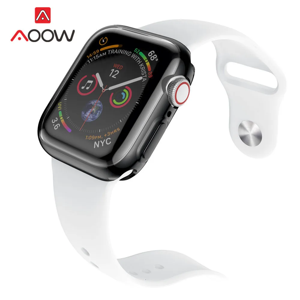 Мягкий ТПУ защитный чехол для экрана iWatch Apple Watch 2 3 4 40 мм 44 мм 38 мм 42 мм прозрачный 360 градусов Полная защита крышка ремешок