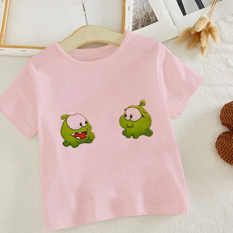 

Children Funny Cartoon Frog Summer Fashion Tops Tee Kawaii Short Sleeve New Pink T Shirt Kids T-shirt Girls Boys Unisex Tshirt