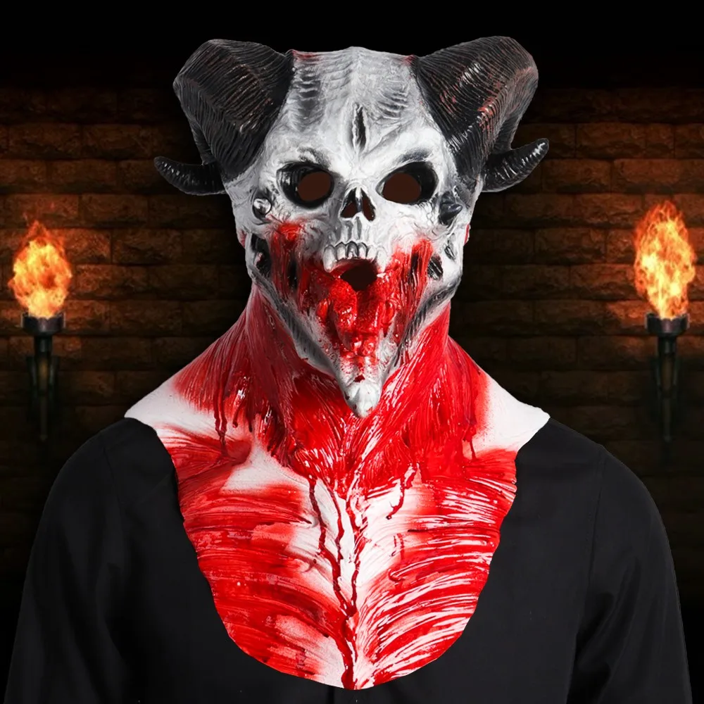 Маска для Хэллоуина маска с воином демоном черепом скелетом козлом присоской