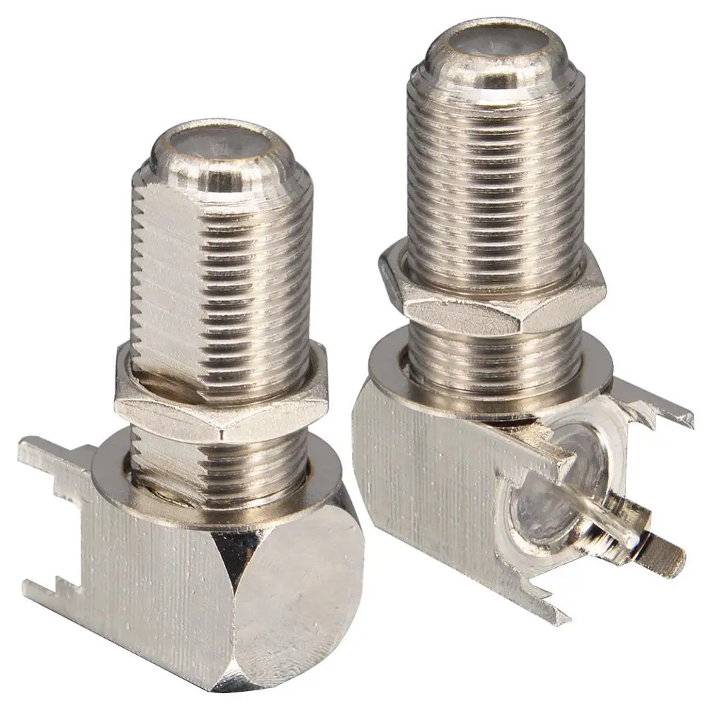 2 шт. F Женский Разъем RF коаксиальный разъем под прямым углом с печатной платой|angle