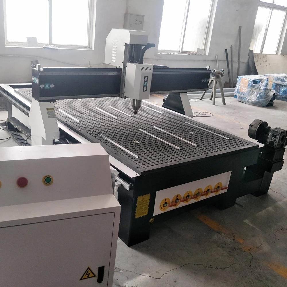 

Rack and Pinion Transmission Wood 4 Axis CNC Router, 1325 4th Axis Rotary Machine with cnc for 3d sculpture
