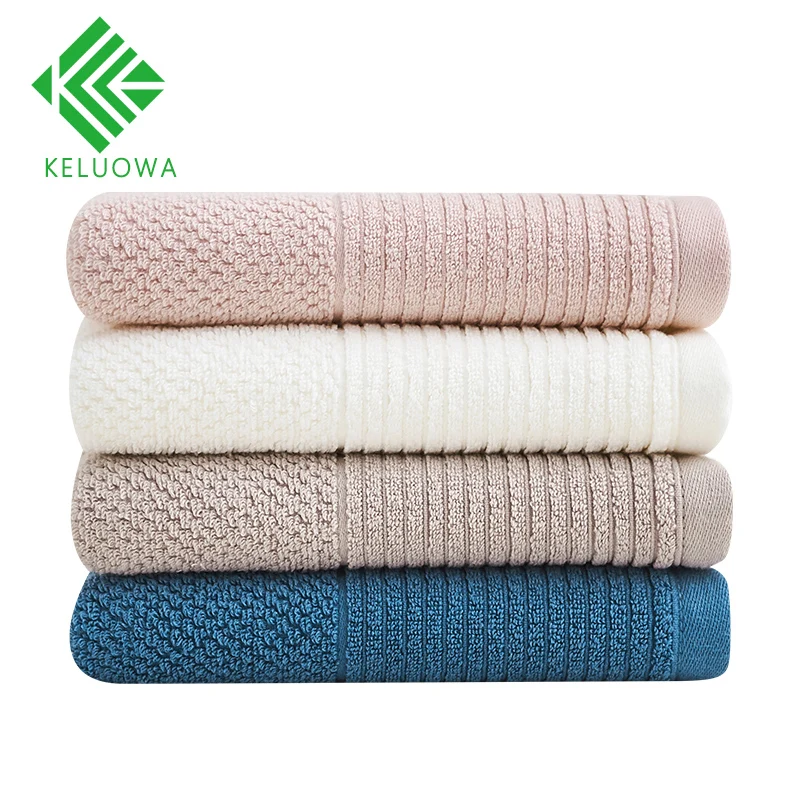 

100% Cotton Yarn Dyed Absorbent Towels 34x76cm Bathroom Solid Color Face Towel One Piece Free Shipping