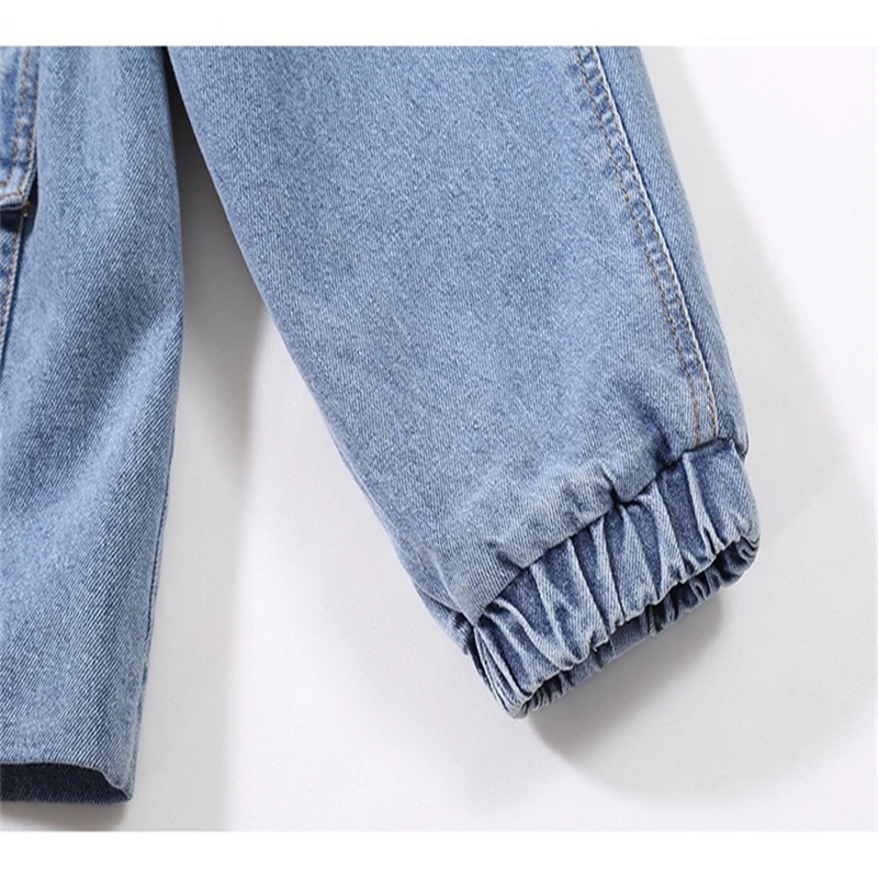 

Loose Fit Blue Denim Split Big Size Jacket New Lapel Long Sleeve Women Coat Fashion Tide Spring Autumn 2020