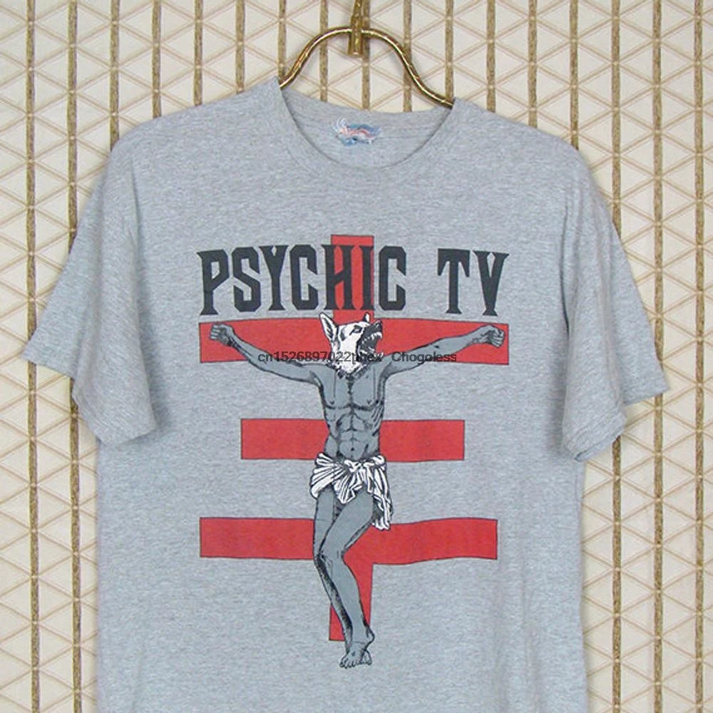 Футболка с экстрактным ТВ в винтажном стиле редкая вересково-серая изображением