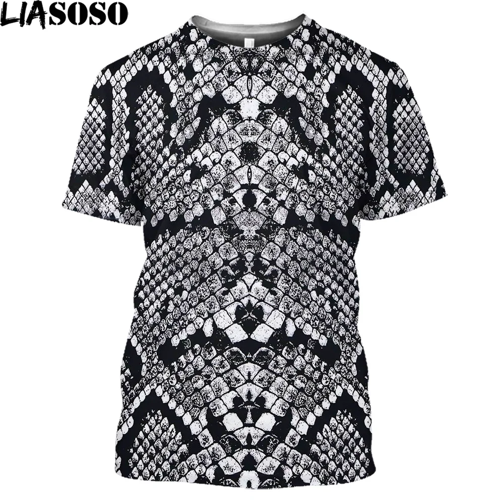 

LIASOSO Sexy Snakeskin Vintage T Shirt Green Snakeskin Oversized T Shirt Japanese Streetwear Women Graphic Tee Tops Women 2021