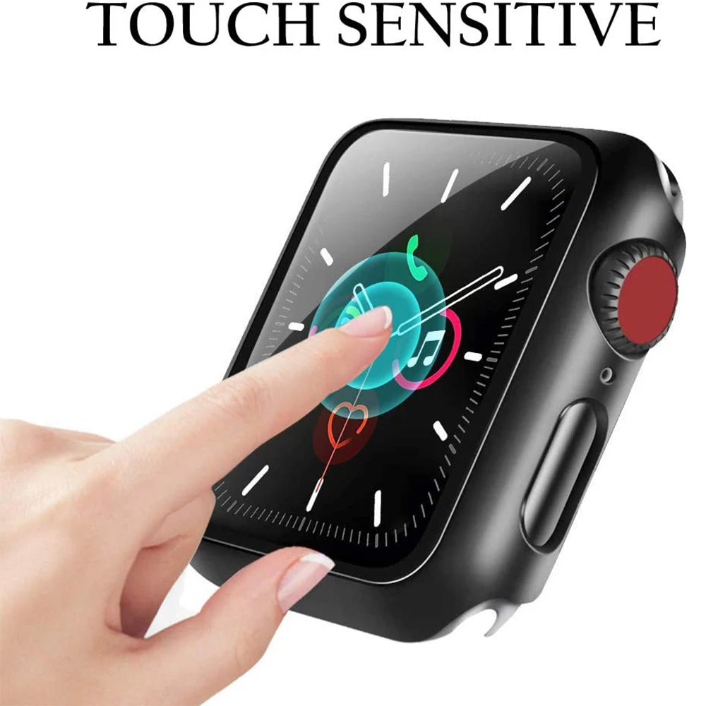 Стеклянный чехол для Apple Watch Serie 5 4 44 мм 40 iWatch 3 2 42 38 Закаленное защитное покрытие