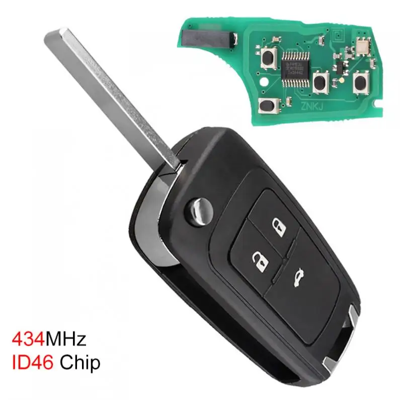 434 МГц 3 кнопки Автомобильный Дистанционный ключ с чипом ID46 подходит для 2010-2015 Astra