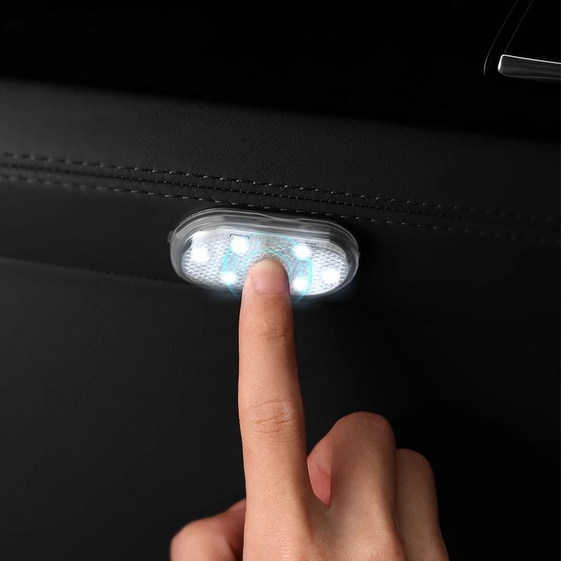 

2pcs Car LED Touch Lights Wireless Interior Light Auto Roof Ceiling Reading Lamps for Door Foot Trunk Storage Box USB Charging