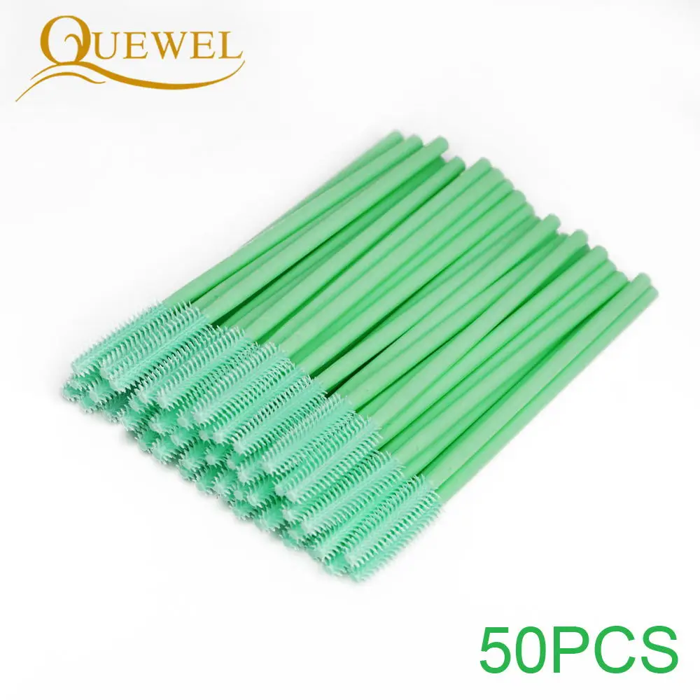 Green 50 Pieces 50 шт., одноразовая щетка для ресниц, расческа, силиконовая гелевая тушь для ресниц, палочки для наращивания ресниц, профессиональный аппликатор, инструмент для макияжа глаз - Цвет: Green 50 Pieces