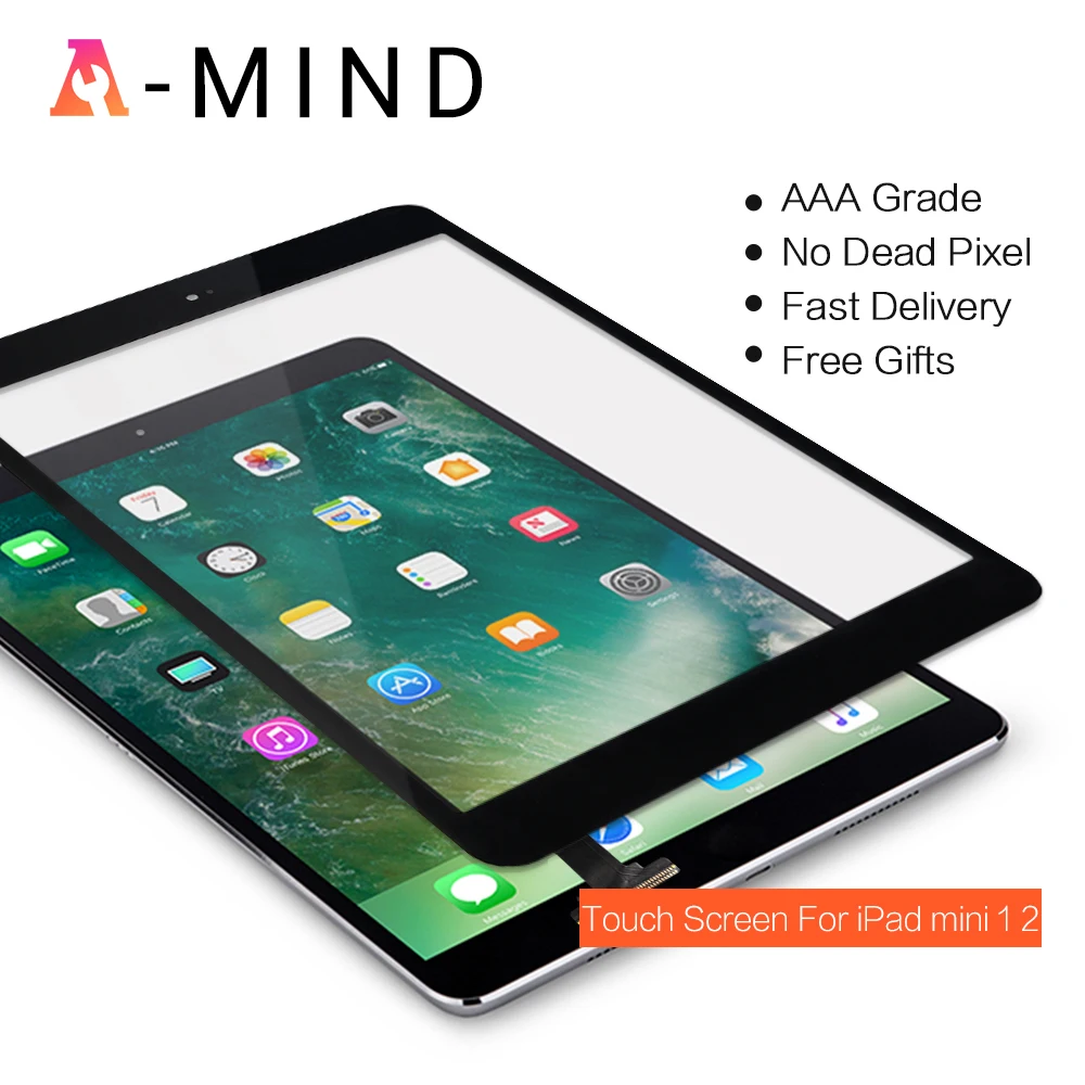 Сенсорный экран для iPad Mini с дигитайзером 2 1 Mini1 A1432 A1454 A1455 Mini2 A1489 A1490 A1491 стеклянный