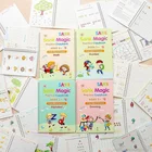 Рабочая тетрадь для детей, 4 книги с подарочной ручкой Sank Magic тетрадь для практики, многоразовая, для Обучения письму