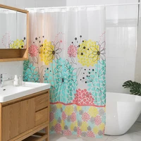 bathroom shower curtain punch free waterproof peva bath curtains with hooks geometric pattern decorative bathtub curtain