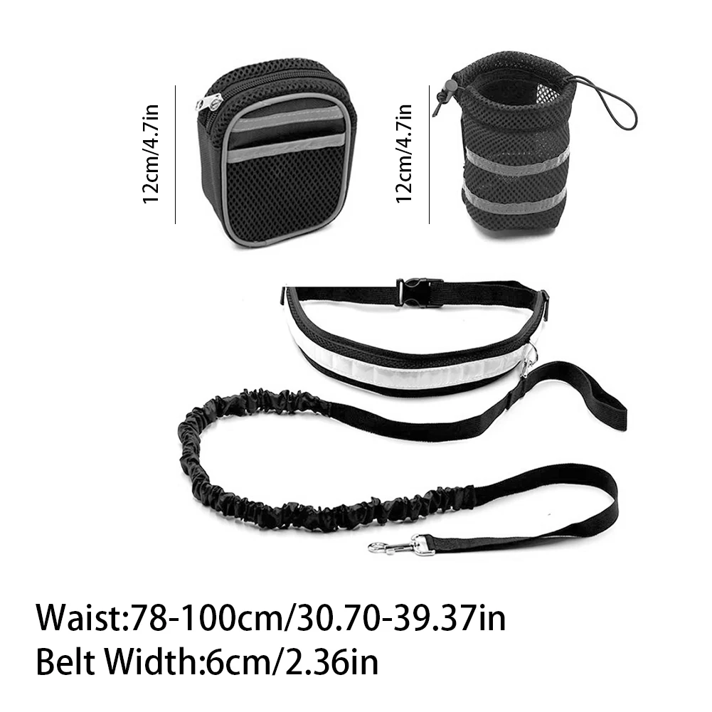 

Pet Dog Cat Running Jogging Padded Waist Belt Reflective Strip Elastic Leash Walking Training Dog Leash Elastic Set Training Kit