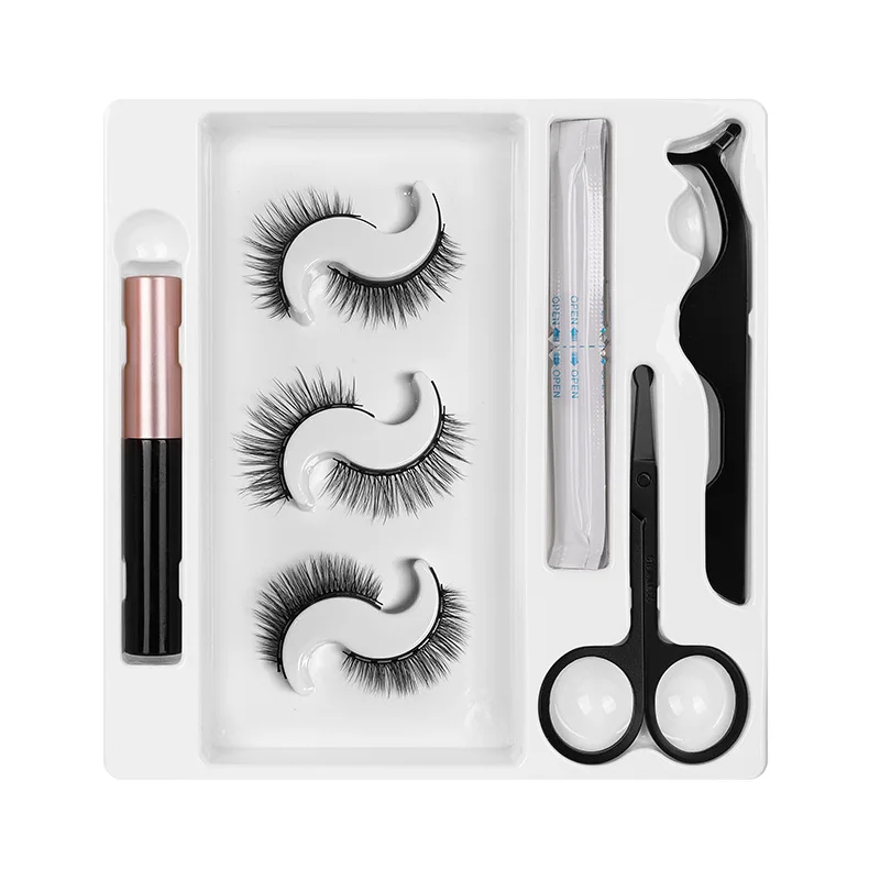 

3Pairs magnet eyelashes Magnetic Eyeliner&Tweezer Set single liquid eyeliner protein care solution natural Magnetic Eyelashes