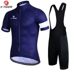 Комплект одежды X-tiger мужской для велоспорта, Однотонная футболка, летняя велосипедная одежда, комплект для велоспорта, горного велосипеда