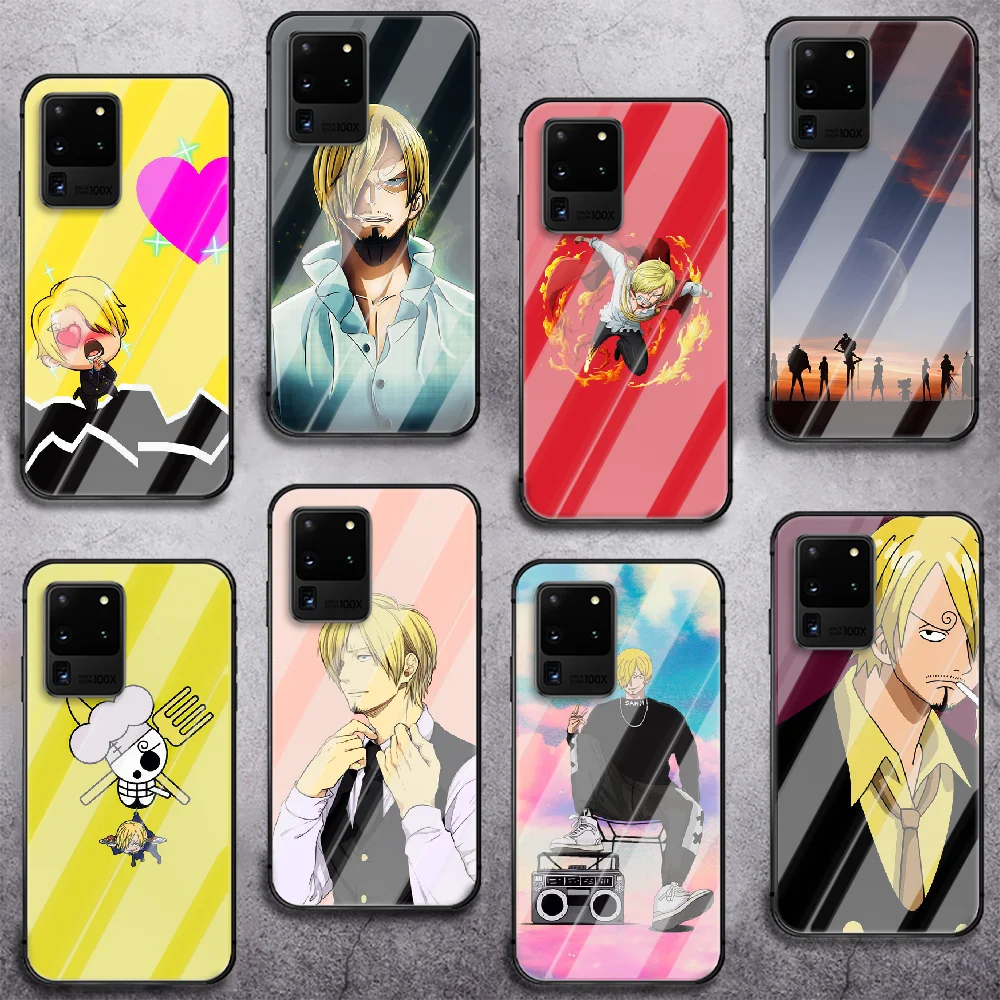 

One Piece Sanji Japan Anime Phone Tempered Glass Case Cover For Samsung Galaxy S Note 5 6 9 10 10E 20 21 FE Plus Uitra Hot Phone