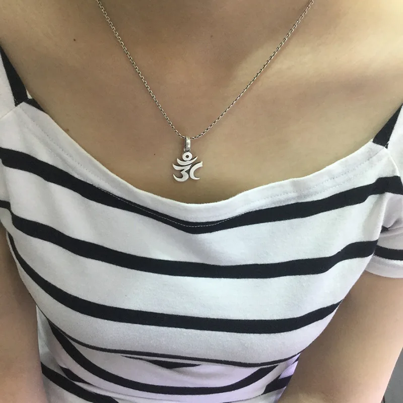 Настоящее чистое серебро 925 Подвеска мантра Для женщин античное Ретро тайское