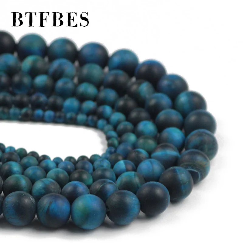 

BTFBES натуральный матовый камень Бусины матовые сиренево-синий камень тигровый глаз бусины для изготовления ювелирных изделий DIY браслет акс...