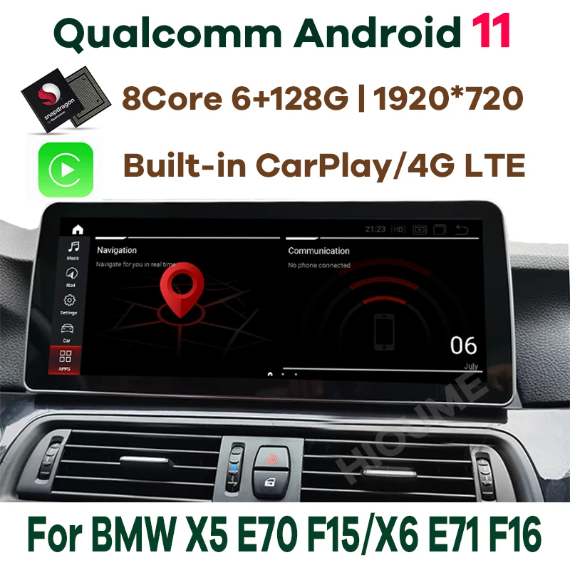 

10.25"/12.3" Android 11 Qualcomm 6+128G Car Multimedia Player Screen GPS Navigation Radio for BMW X5 E70 F15 X6 E71 F16 CarPlay