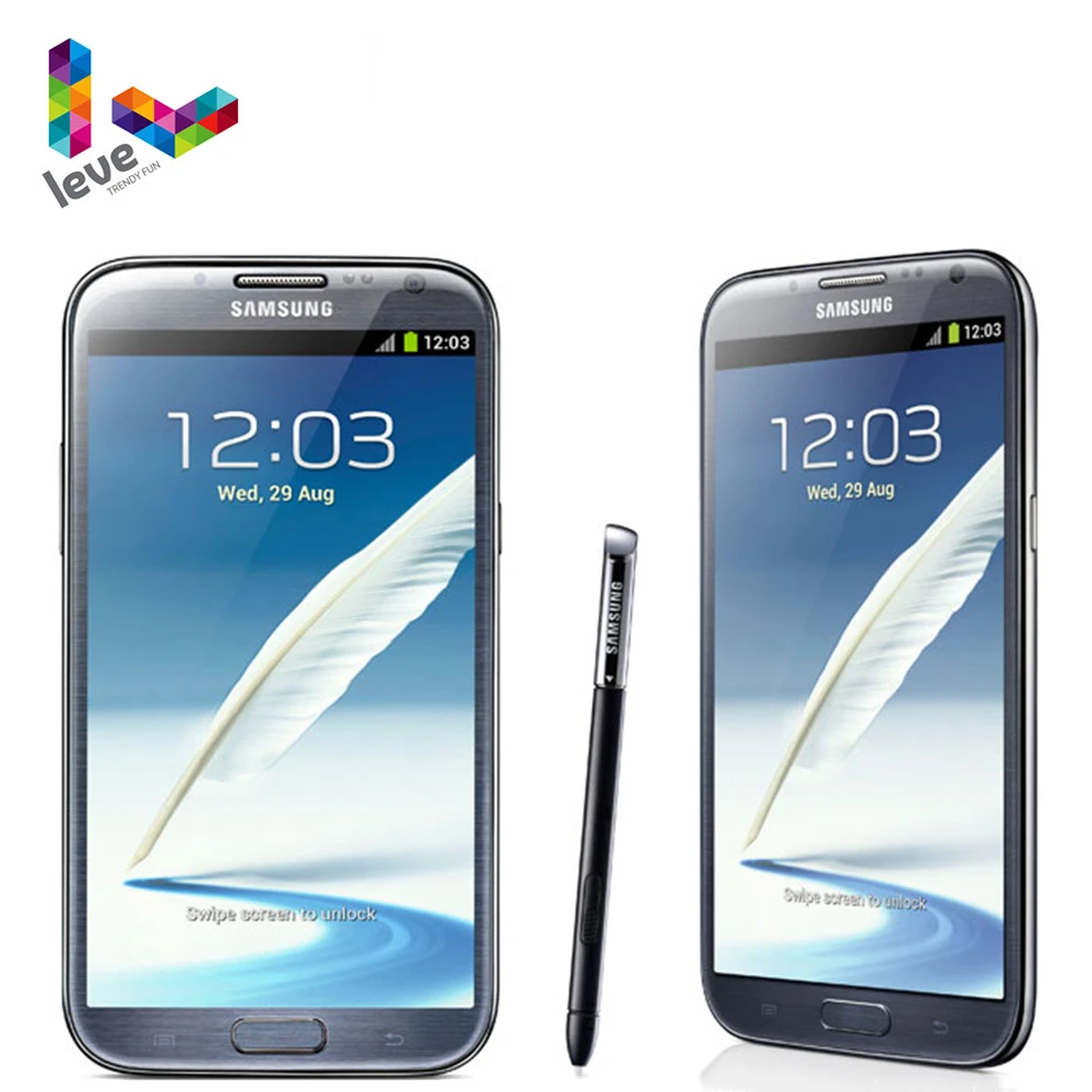 Original Unlocked Samsung Galaxy Note II N7100 Mobile Phone 2GB RAM 16GB ROM Quad Core 5.5'' 8MP 3G WCDMA Android Smartphone