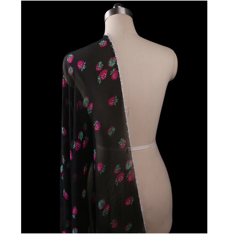 18 Новинка летняя ткань из 100% шелка Жоржетта с принтом Соломка для женского платья