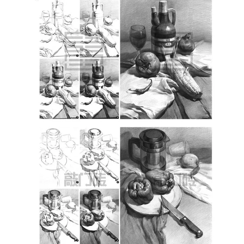 

Art Standard Teaching Plan the books Sketch still life Basic drawing tutorial Book Monomer Combination Education/Teach beginners