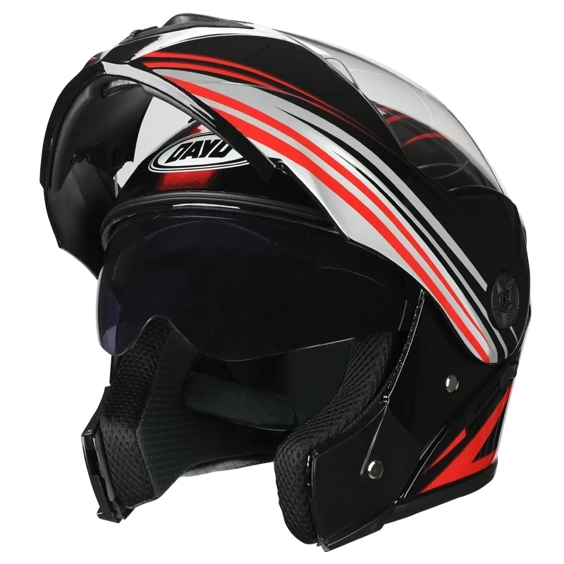 

2021 Unisex Racing Motobiker Flip Up Helmets Modular Dual Lens Motorcycle Helmet Full Face Safe Helmet Men Adult Women