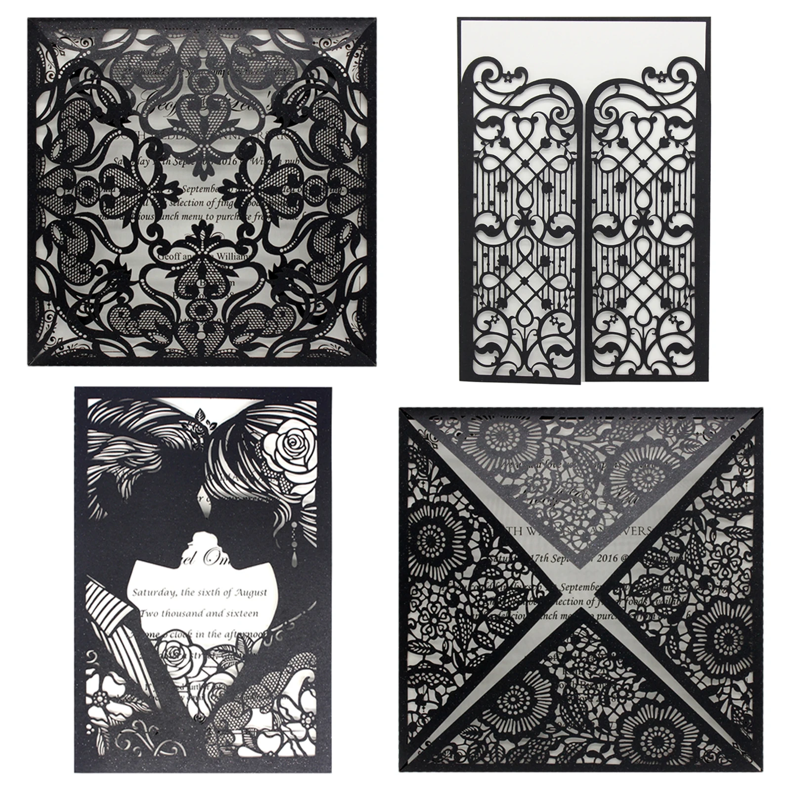 10 комплектов дизайнерских свадебных приглашений цветочный узор Лазерная резка
