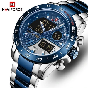 Часы NAVIFORCE, мужские роскошные Брендовые Часы с двойным дисплеем, Мужские Спортивные кварцевые наручные часы, аналоговые цифровые мужские часы, Relogio Masculino