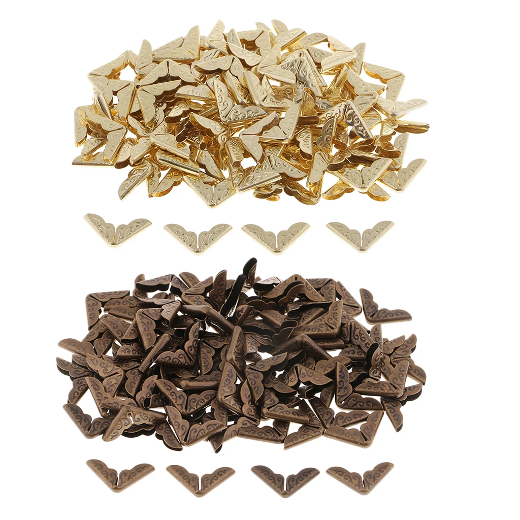 

100 шт. винтажные декоративные тонкие боковые протекторы для альбомов и меню для скрапбукинга 14x14 мм