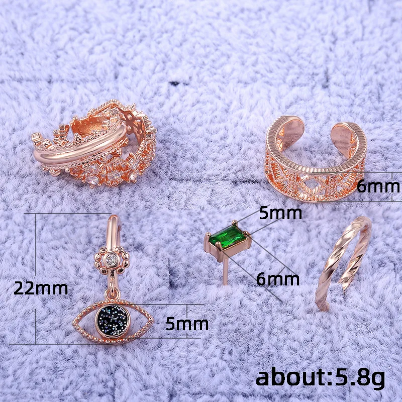 

Creative Stud Earrings Ear Clip Copper Inlay Zircon Ear Bone Nail Earring For Female