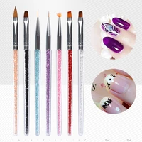 professional nail liner drawing brush painting nail pens brushes rhinestones nylon acrylic handle nail art pen diy tools