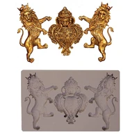 lion relief silicone mold fondant cake decorating mould sugarcraft chocolate baking tool kitchenware for cakes gumpaste form