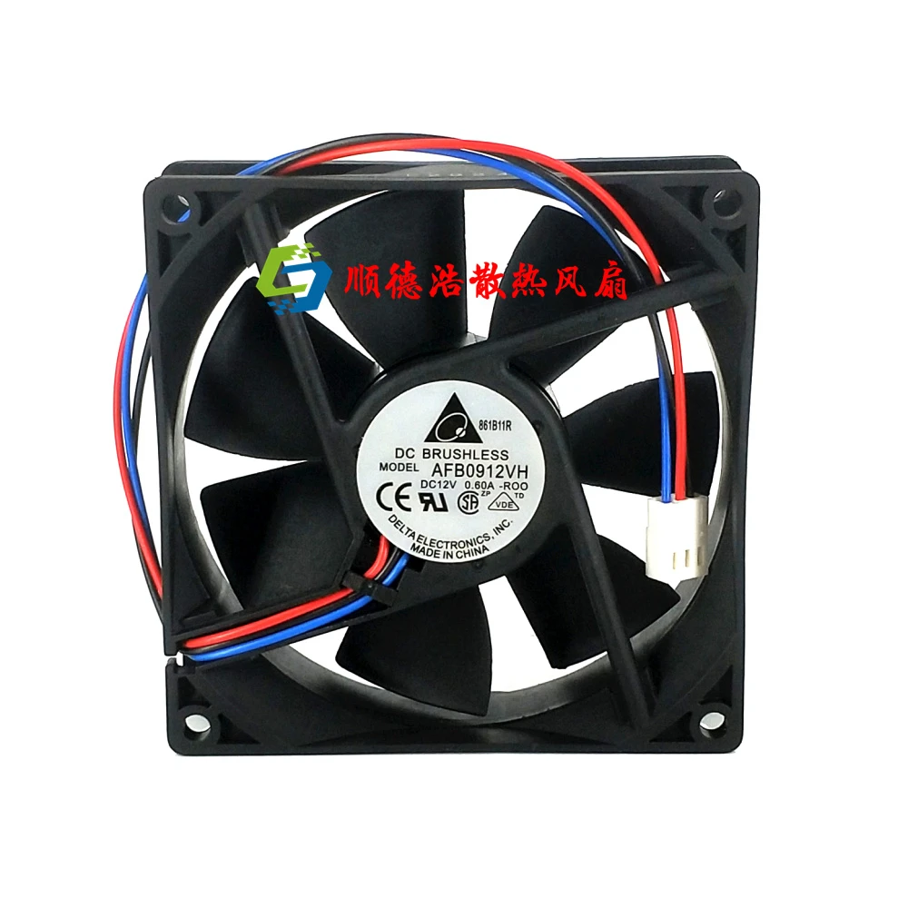 

Original AFB0912VH 9025 9cm 12V 0.60A Inverter Gale Volume Double Ball Power Supply Violent Cooling Fan