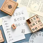 Декор для открыток, винтажный месяц, неделя, серия с основными функциями, цифровой символ, стандартный штамп, деревянная печать сделай сам, канцелярские товары, деревянные штампы