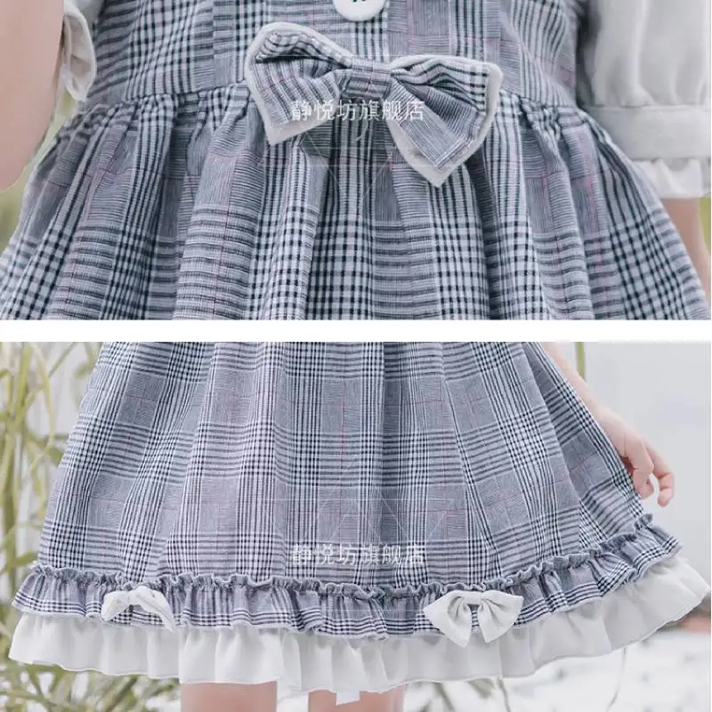 

Japanese Lolita Girl Dresses Kawaii Sweet Children's Loli Dress Bowknot Children Girls Cosplay Lolita Dress Ruffle Sleeve