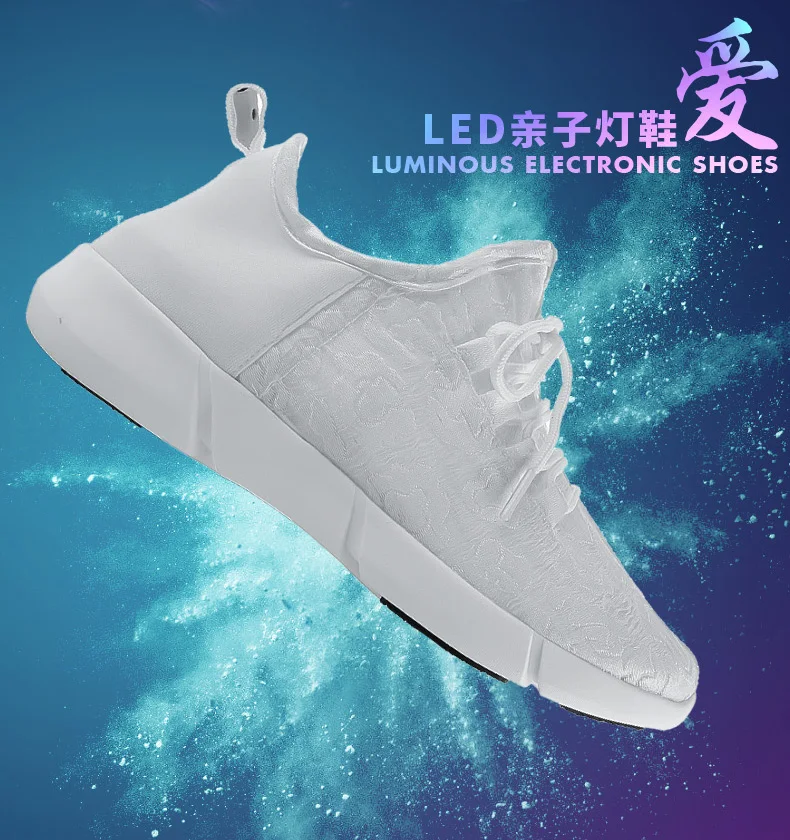 ULKNN Fiber Optic USB Recharge Glow Shoes Boys Girls Shoes Lightweight Running Sneakers LED Light Summer Shoes