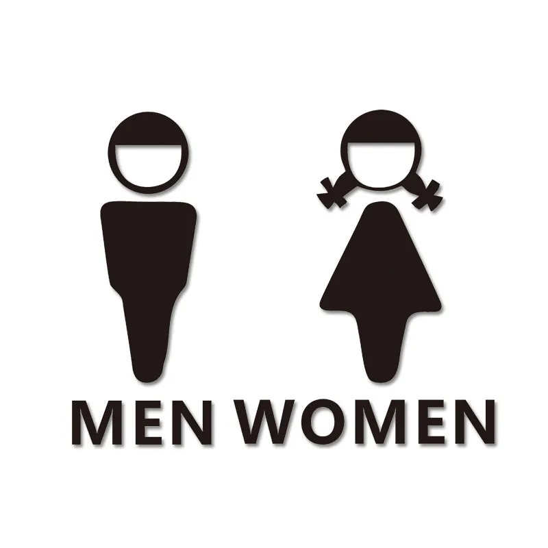 Design Toilet Reminder Signs Acrylic Sign Children 3D Door Stickers Cute Boy Girl Signage Men Women House Number Guide Plate |