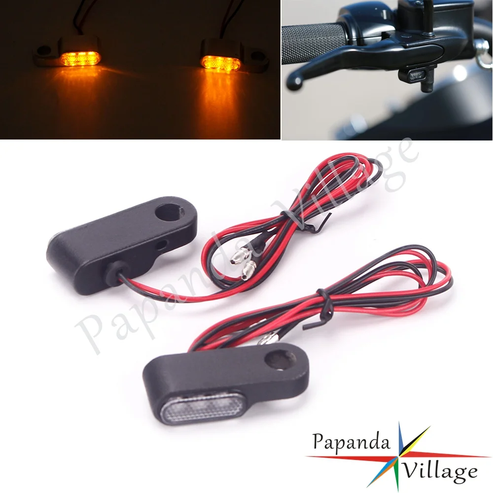 Миниатсветильник рный светодиодный поворотный сигнал для Harley Cafe Racer Bobber фонарь с