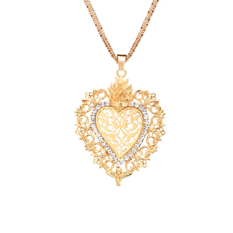 Ожерелье Shefly с подвеской в форме сердца ангела для женщин кубическим цирконием