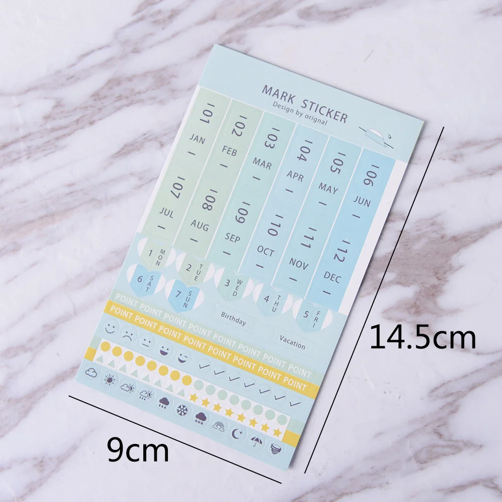 

8pcs/lot Rainbow Color Diary Sticker Month Plan DIY Decorative Sticker Diy Paper Sticker Student Stationery Stickers