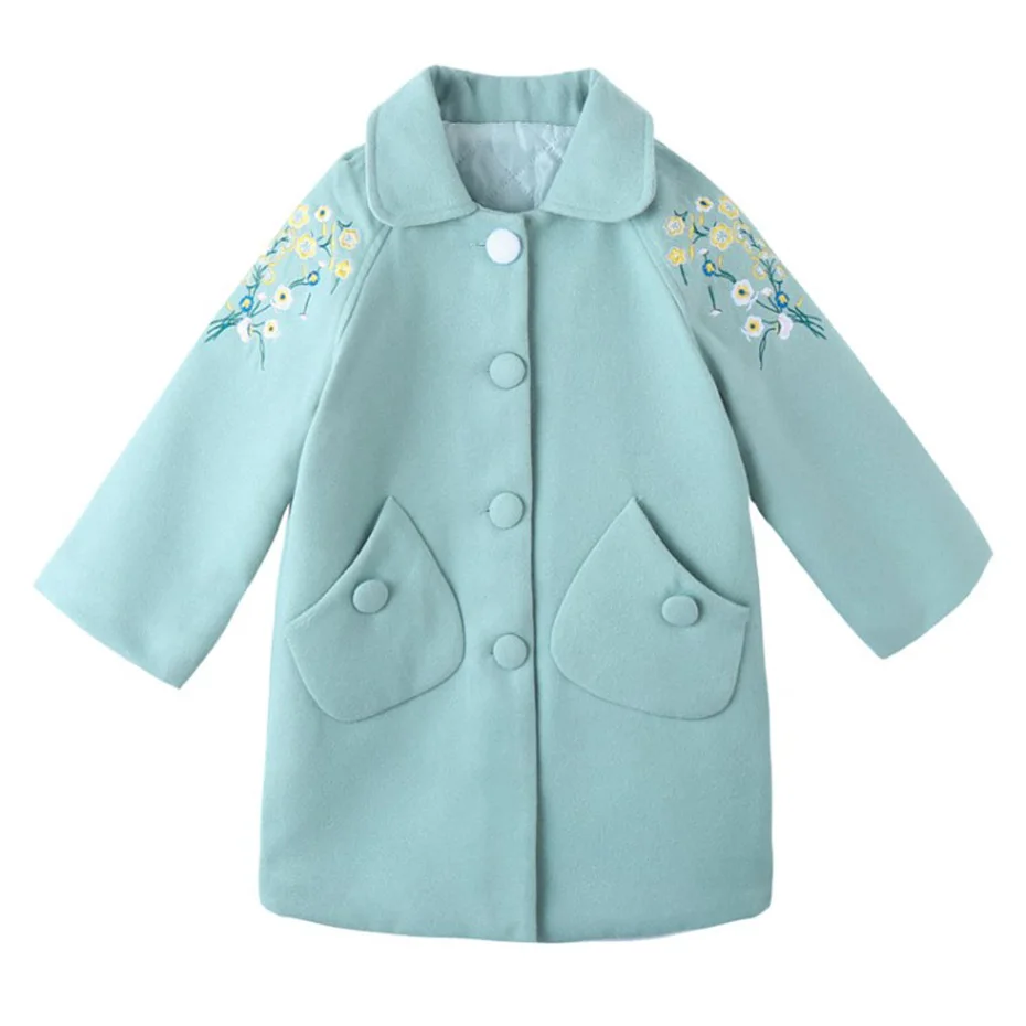 Куртка для девочек с цветочным узором длинная куртка плотная теплая детей зимняя