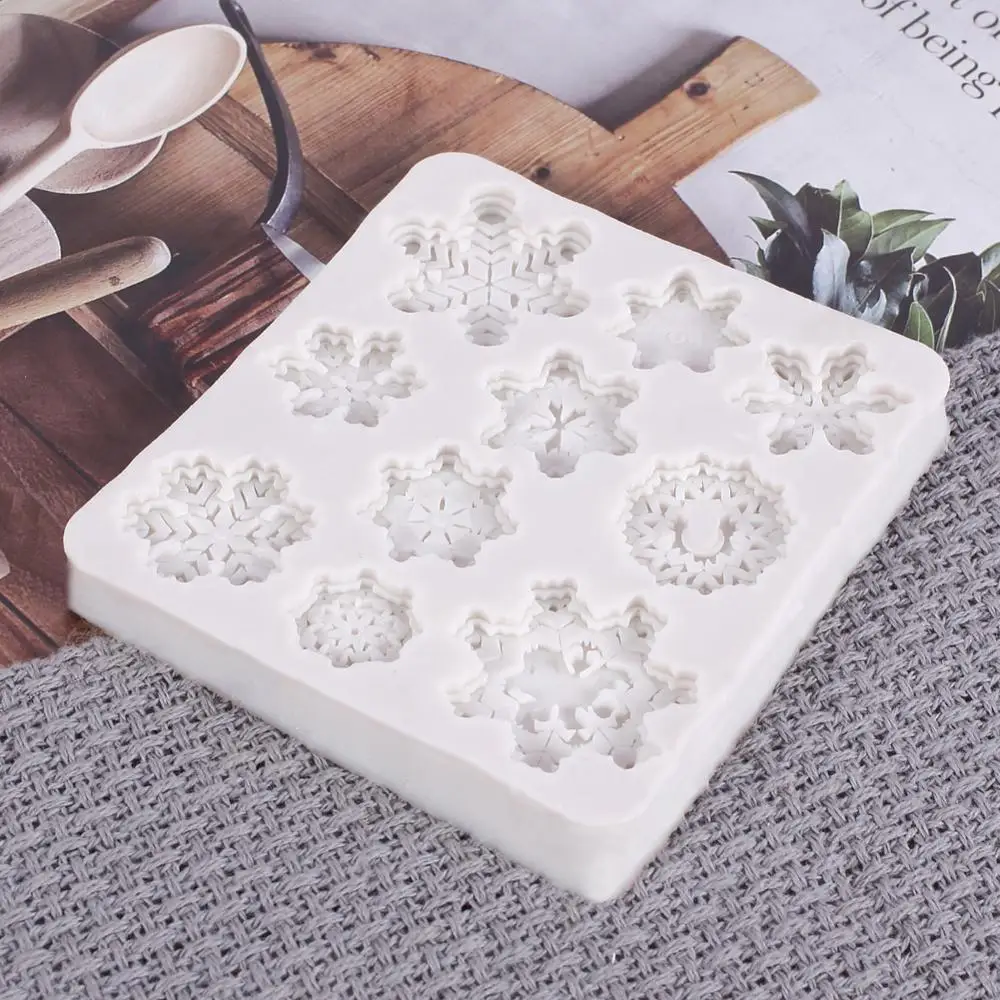 Снежинка Рождество 3D Силиконовая Форма торт украшения инструменты для кексов